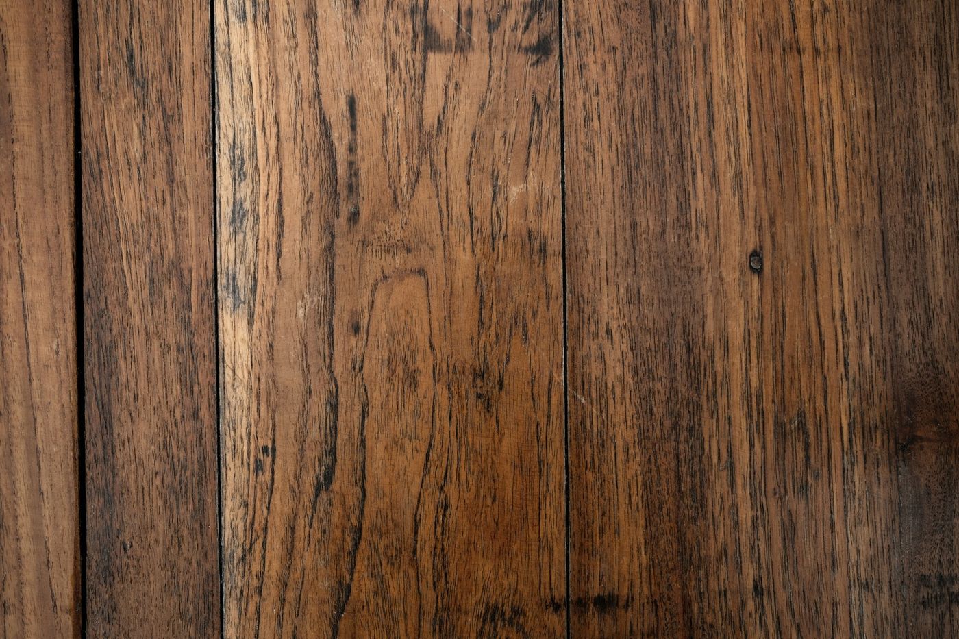 Warm brown wide plank hardwood flooring