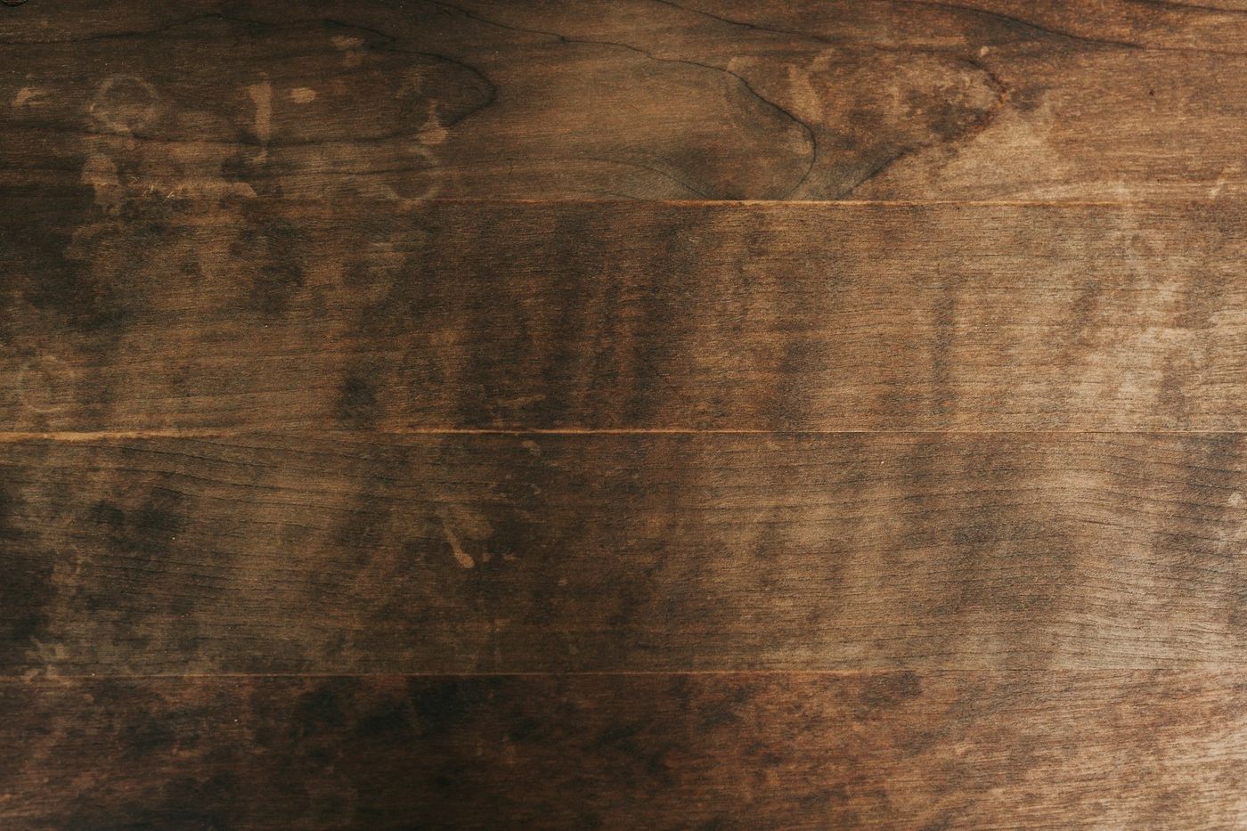 Dark stained hardwood flooring