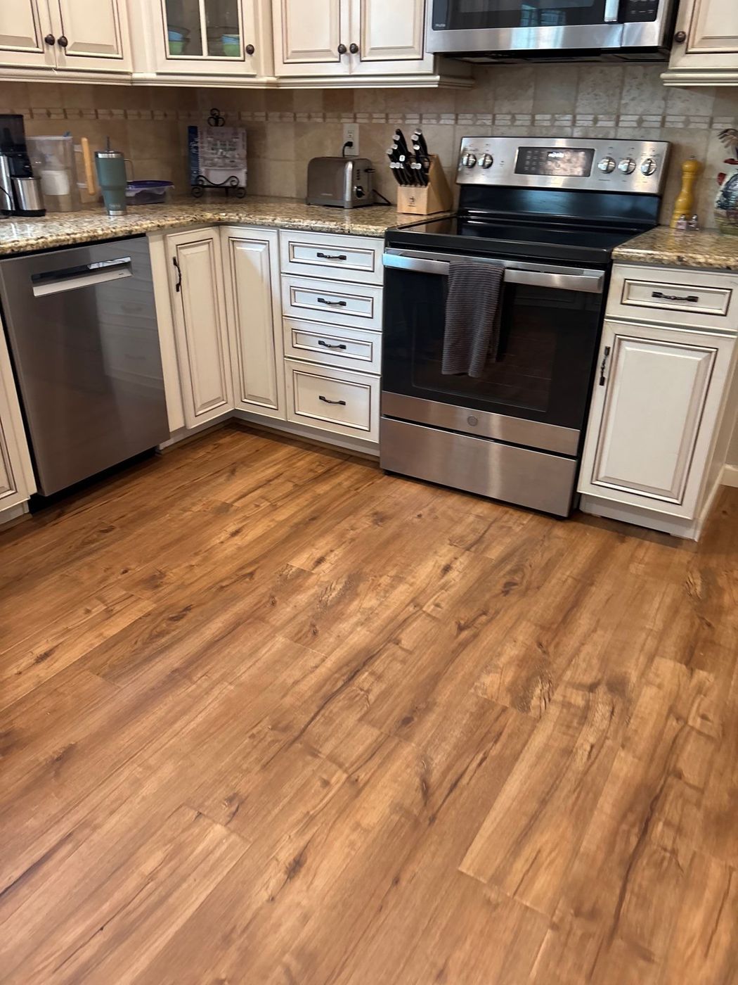 Kitchen in Highlands Ranch with a new hardwood floor